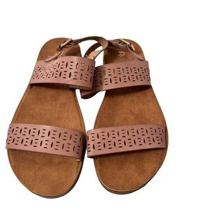 Refresh Women’s Ashley Open Cutwork Straps  Slingback Sandals Mauve Size 8 NWOT